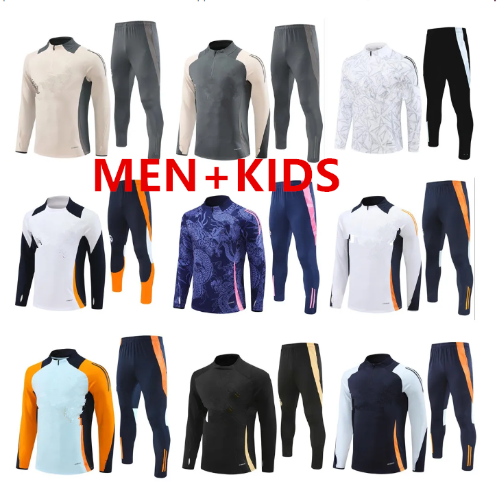 25 26 Madrids football Tracksuit Training Suit Vini Jr Bellingham mbappe 23 24 25 Madrides Men Kids soccer kits Chandal Futbol Survetement Foot
