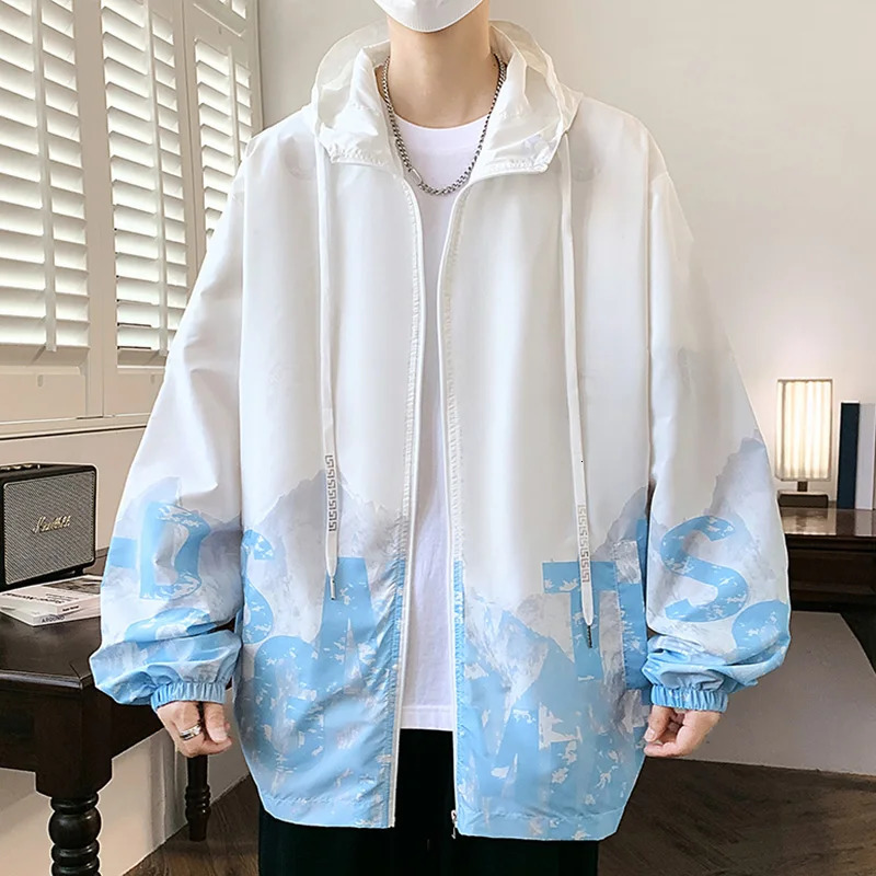 UPF Jacket Men Summer Sun Protection Coat AntiUV Quick Dry Sports Windbreaker Cycling Run Sunscreen Ice Silk Jackets W08 250313