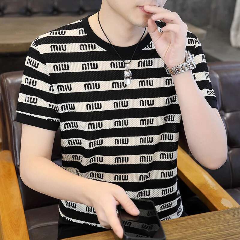 2024 Summer Letter Print Short Sleeve Men's T Shirts Designer Tees Round Neck Oversized Men Oversize Fashion T-Shirts Tops