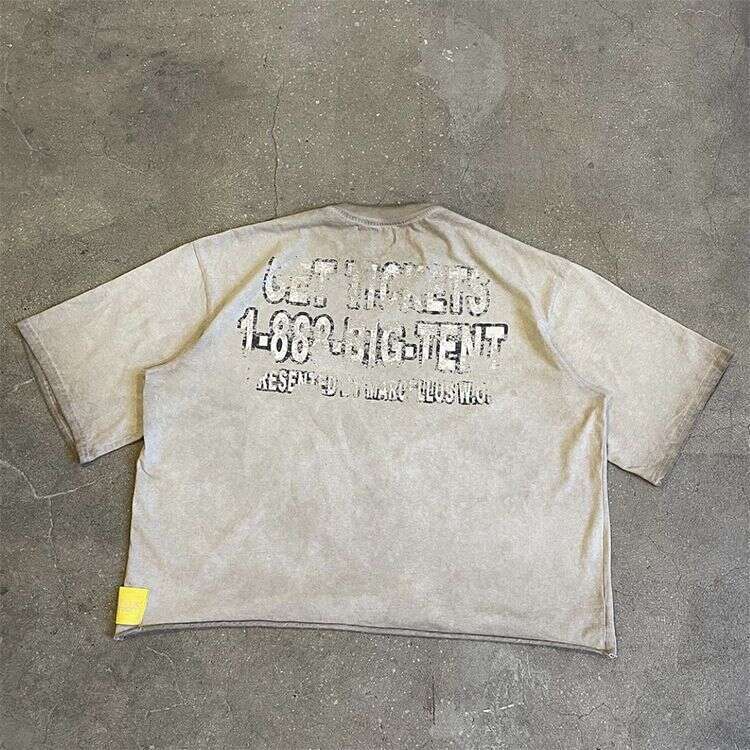 Oversized Vintage Acid Wash Cropped Boxy T-shirt