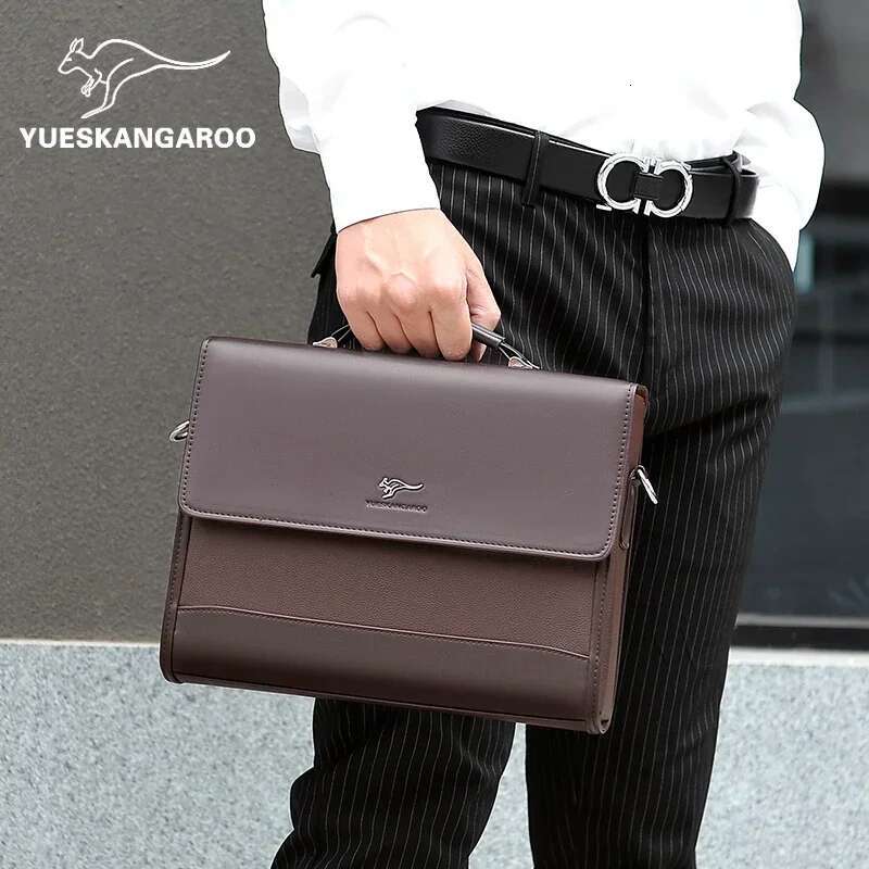 Male Handbags Pu Leather Men's Tote Briefcase Business Shoulder Bag Men 2025 Brand Laptop Bags Man Organizer For Documents