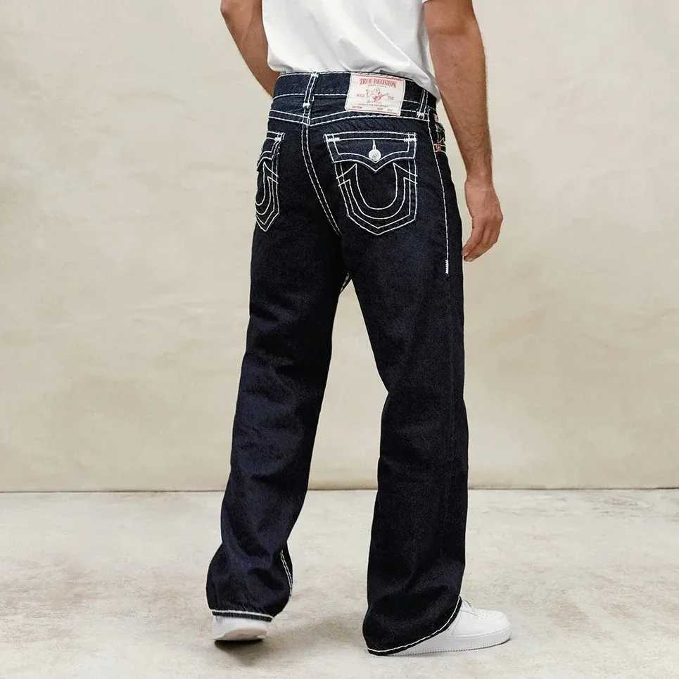 Trend Buddha Baggy Pants Hip Hop Street Clothing Black Jeans Fashion Embroidery Y2k Gothic Straight Leg Wide Leg Jeans Mens Wear X250313