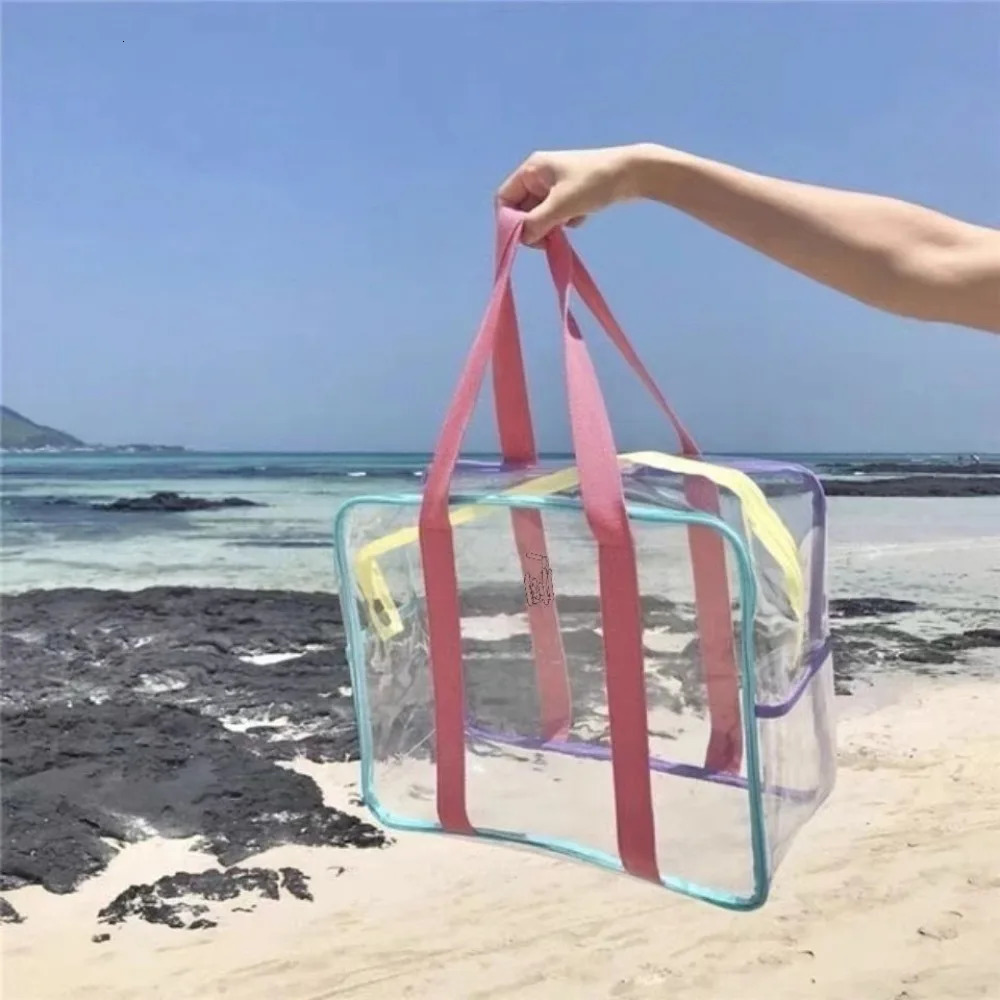 Large Capacity Transparent Jelly Bag Hot Sale PVC Waterproof Beach Bag Transparent Swimming Storage Bag Outdoor R250312