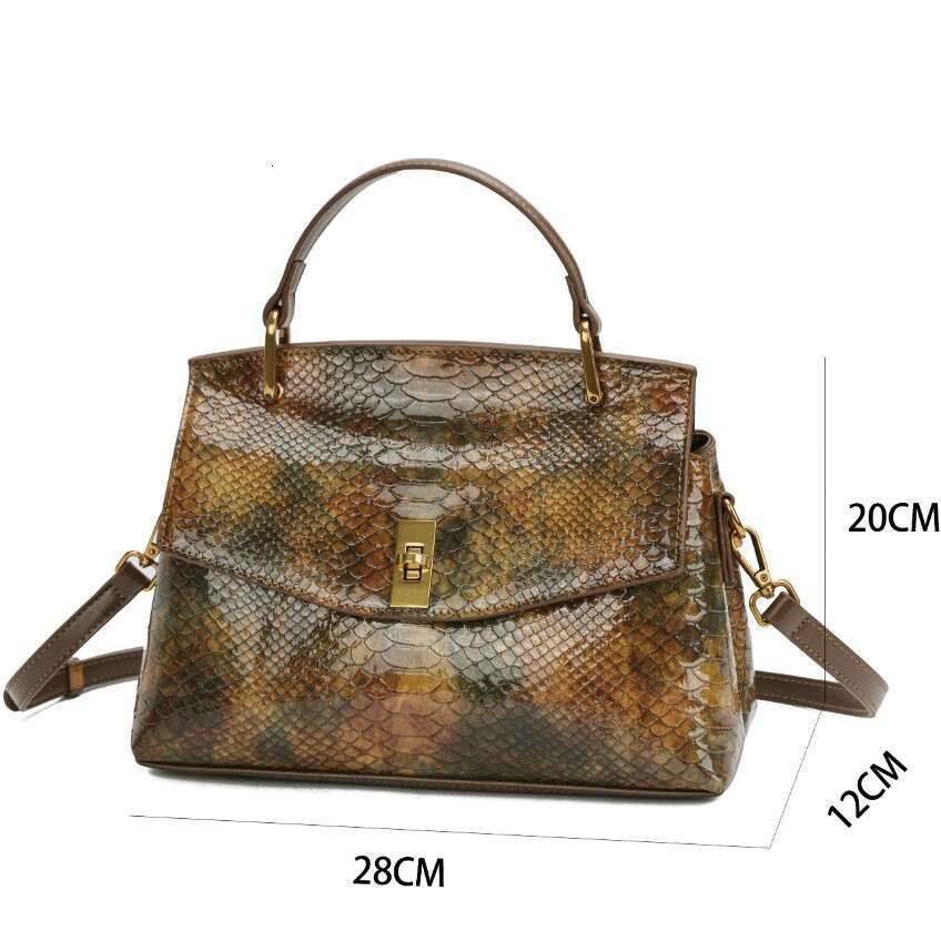 Advanced Texture Snake Pattern Design Handbag For Women New Fashionable And Versatile Single Shoulder Crossbody Bag