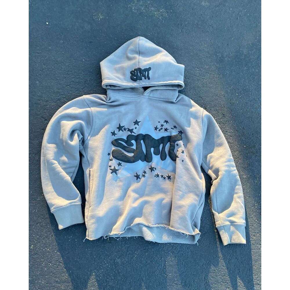 hot selling new street trend letter design men's and women's foam printed hoodie