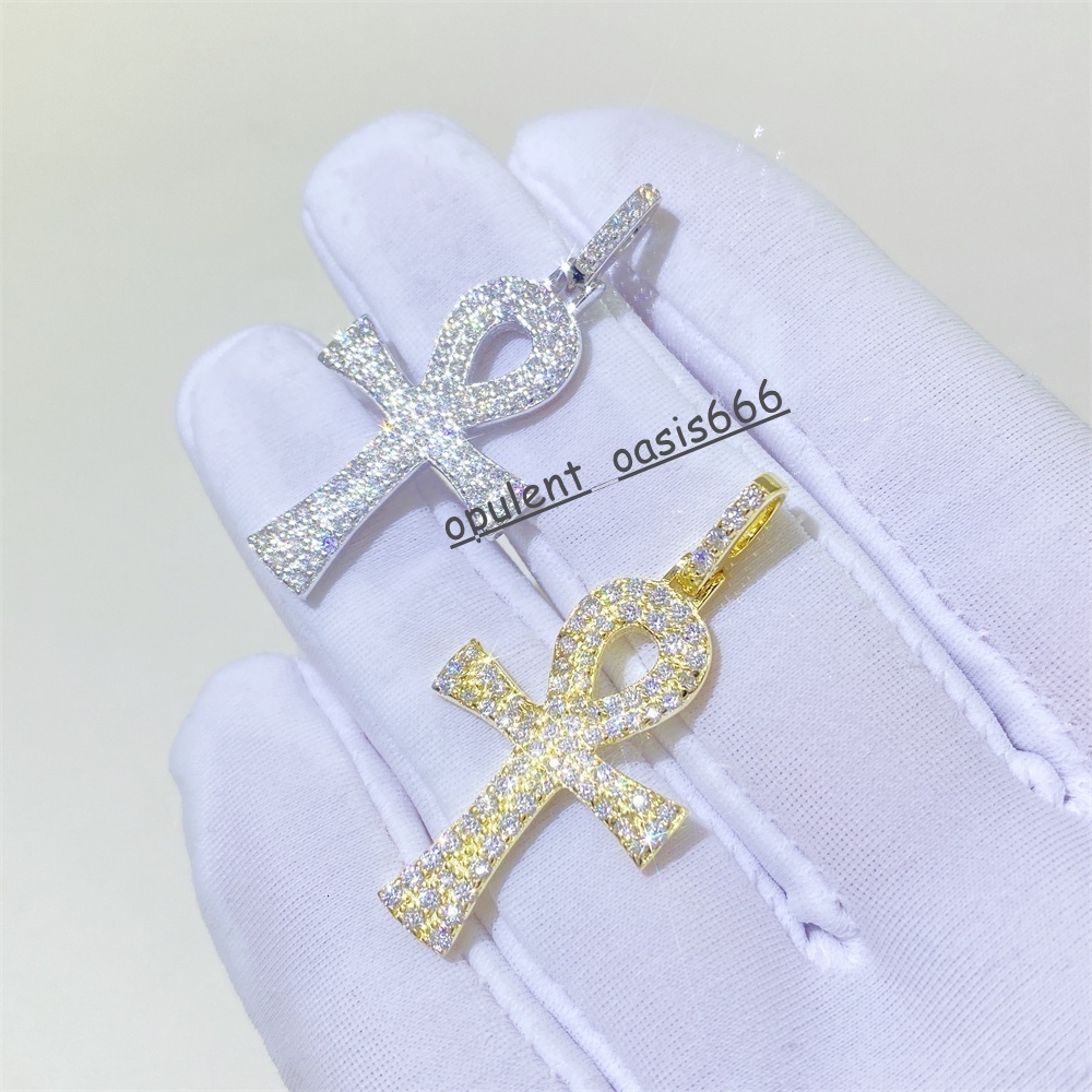 Hip Hop Diamond Iced Out Vvs Moissanite Pendant Custom Pass test Rose Gold Moissanite Pendant