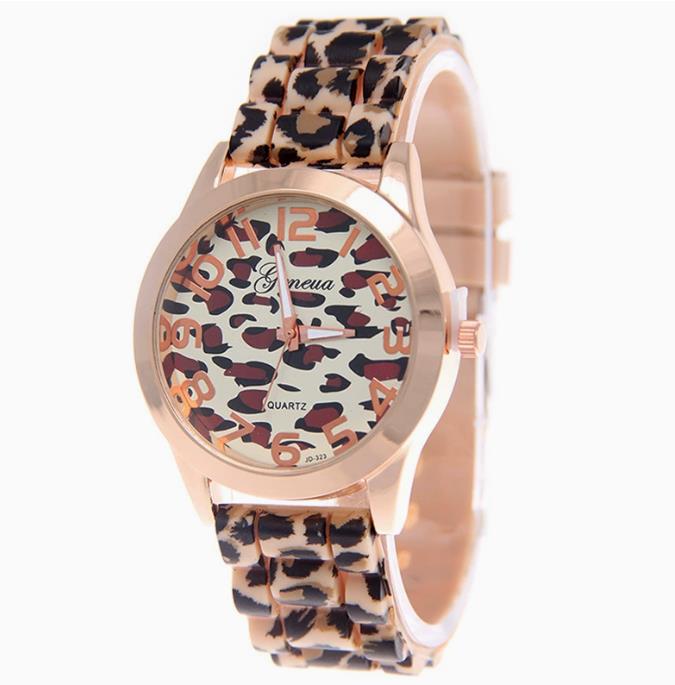Fashion leopard print classic steel belt luxury men's business hand trend watch