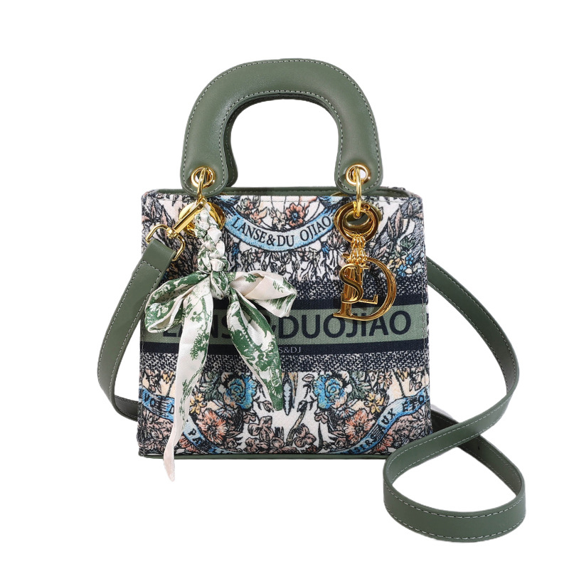 free shipping designer Shoulder Bags for woman Casual Fashion letter vintage embroidery blue solid bag
