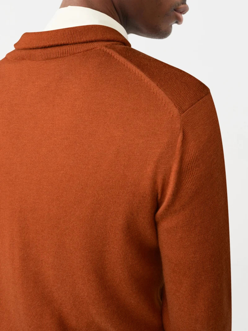 Chinese winter wool blend mens bomber retro knitted zipper cardigan 250313