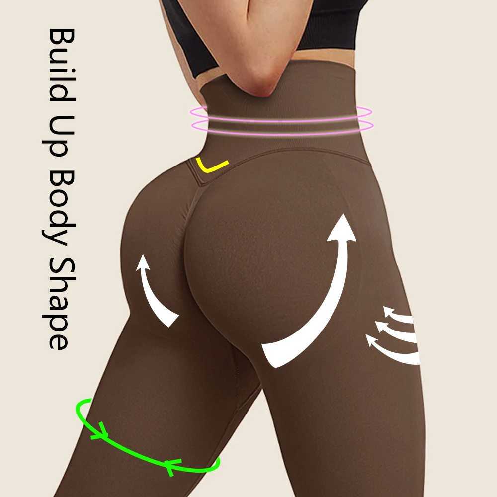 Active Pants New Seaml Push Up Sport Leggings For Women High Waist Tummy Control Gym Workout Fitn Tights Stretchy Peach Butt Pants Y250312RC71