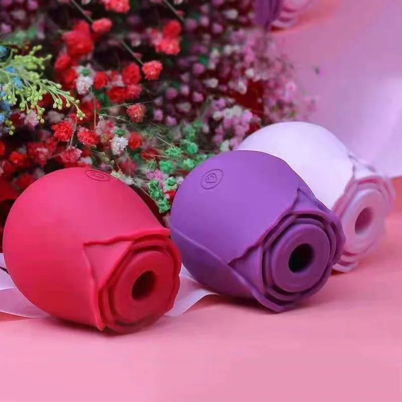 Rose Shape Intimate Good Nipple Suction Cup Oral Licking Vaginal Vibration Stimulating Powerful Sex Toy vibrator 250313