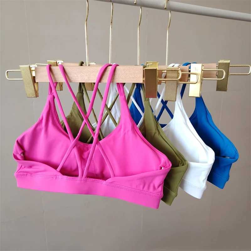 Active Shirts Tees Solid Color Sports Bra Gym Fitn Underwear Soft Breathable Fashion Hot Girl Bra Running Exercise Sexy Womens Underwear Y250312W3BQ