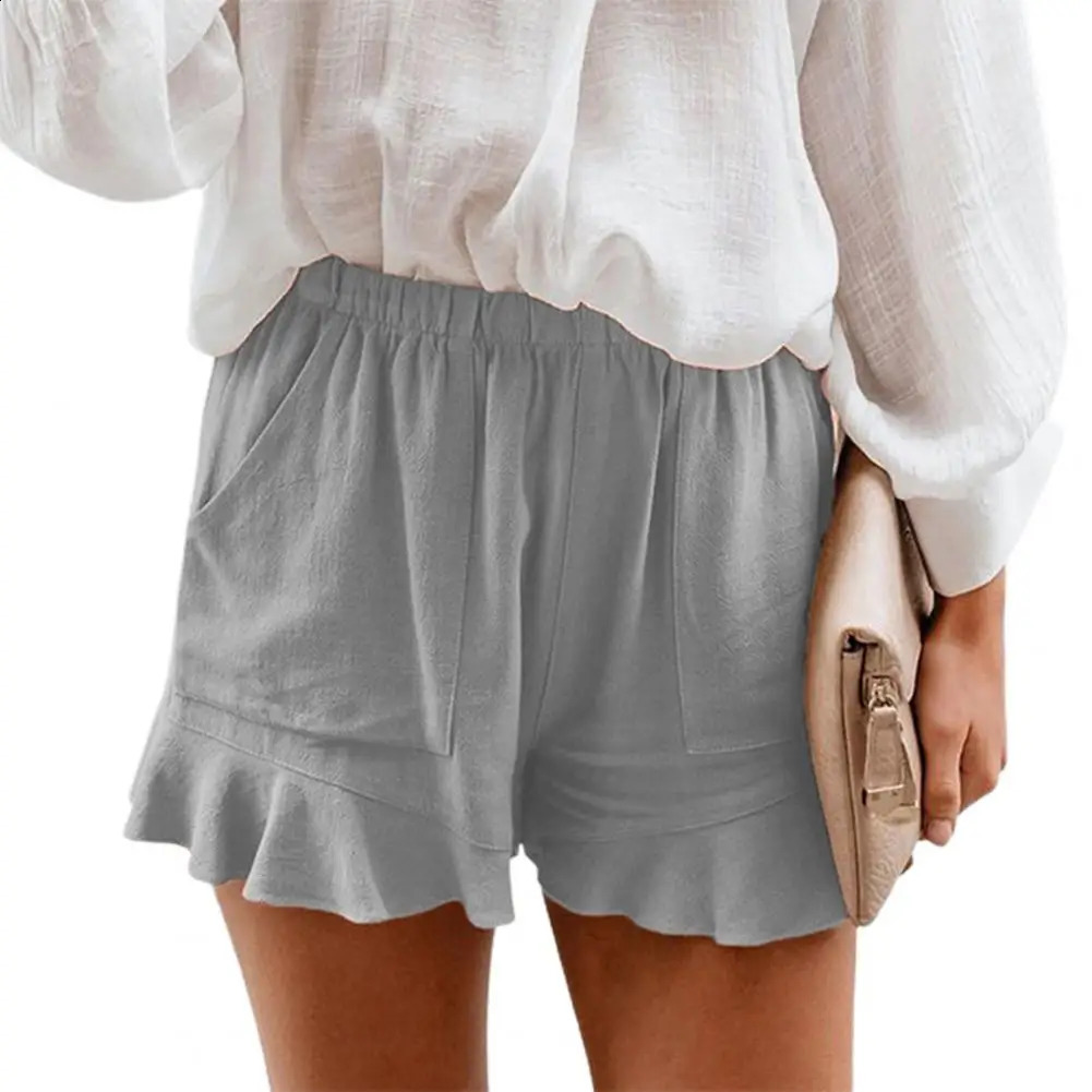 Cotton Linen Short Pants Women High Waist Summer Plus Size Loose Wide Leg Pants Casual Short Trouser Slim Sweatpants Lady 250313