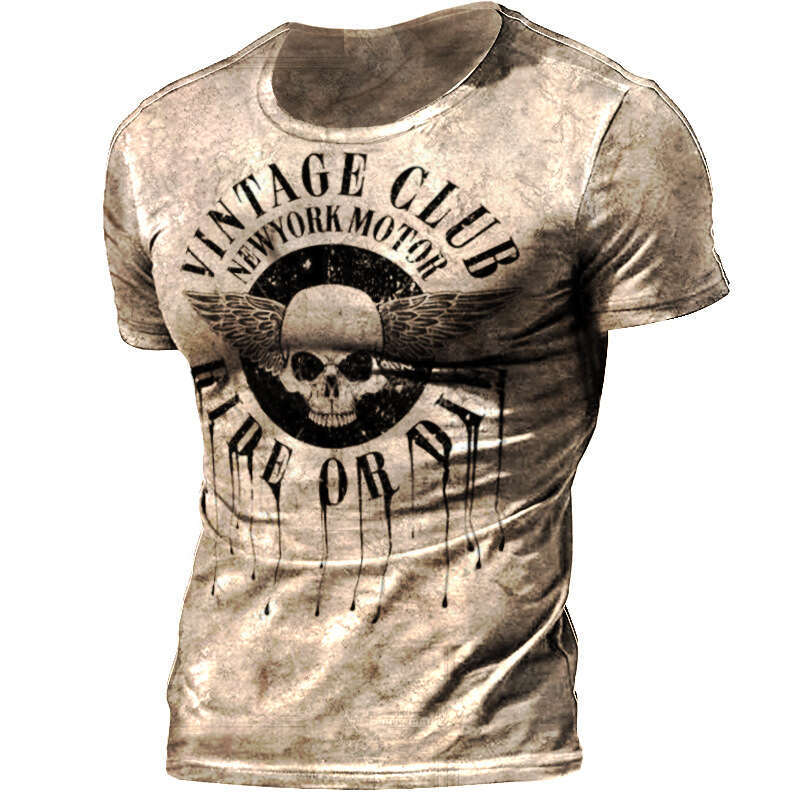 Summer digital European and American men's 3D printed round neck short sleeved T-shirt 2025 new casual versatile fashion clothing