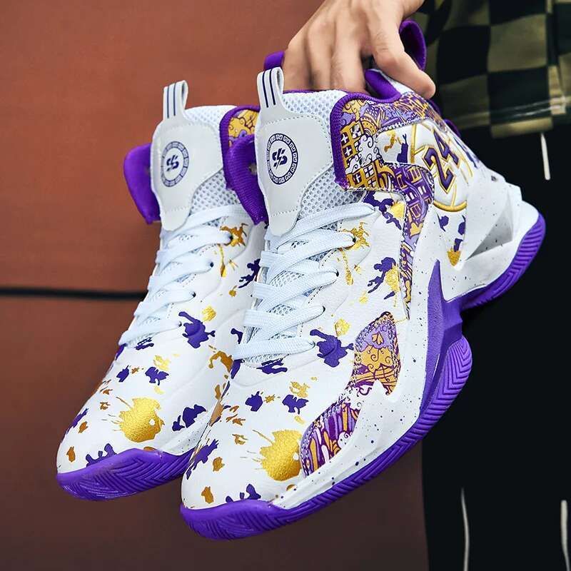 New High-Top Men Women Ankle Protection Non-Slip Sport Training Shoes Breathable Shockproof Basketball Boots