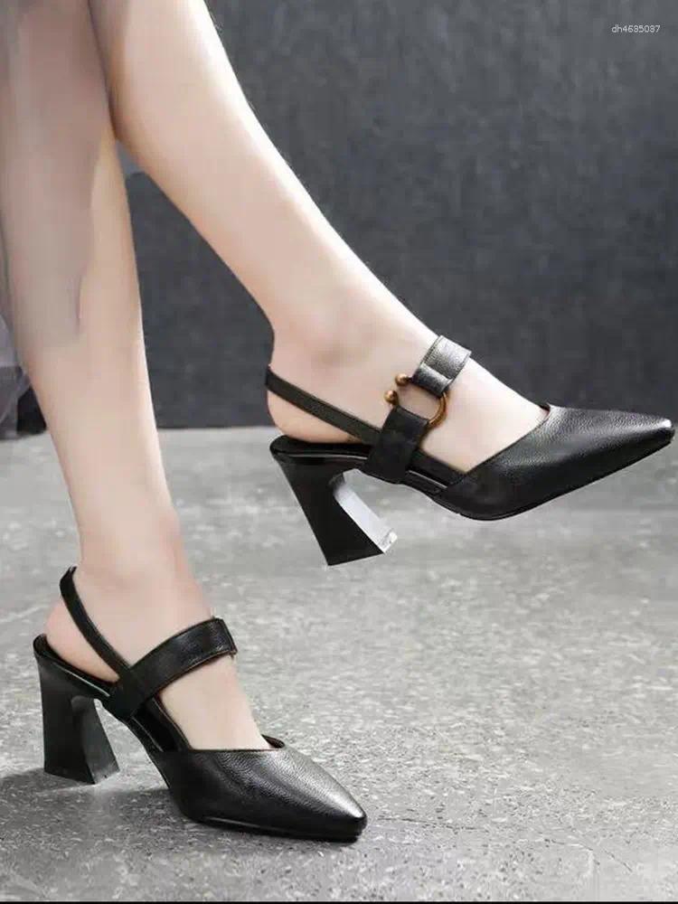 Sandals Women's Back Hollow Sandals-Square Toe High Heeled Casual Shoes-Outdoor Work Shoes zhanyishengli