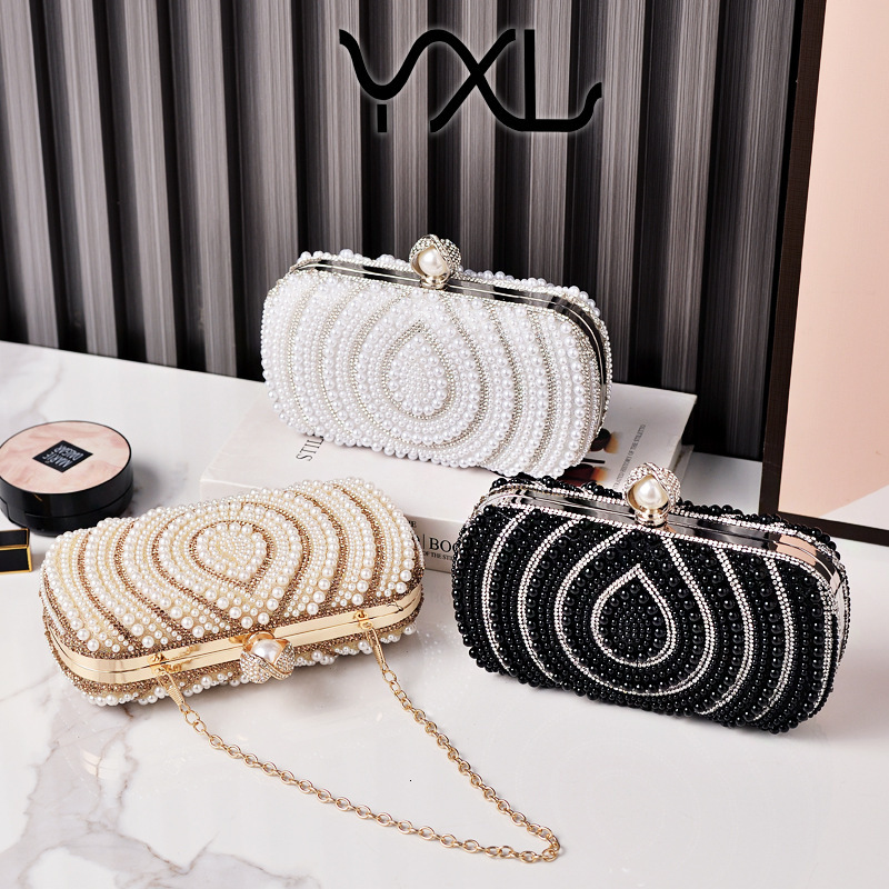 New Pearl Women's Fashion Wedding Bag White Cheongsam Handbag