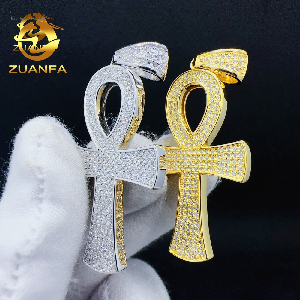 Wholesale Price Hip Hop Pendant Silver Vvs Moissanite Custom Diamond Iced Out Jewelry Chain Cross Pendant