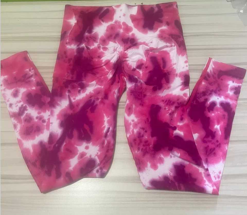 Active Pants Women Seaml Sport Leggings High Waist Print Yogo Stretch Fit Leggings Tie Dye Booty Lifting Training Jogging Pants Y250312IAZI