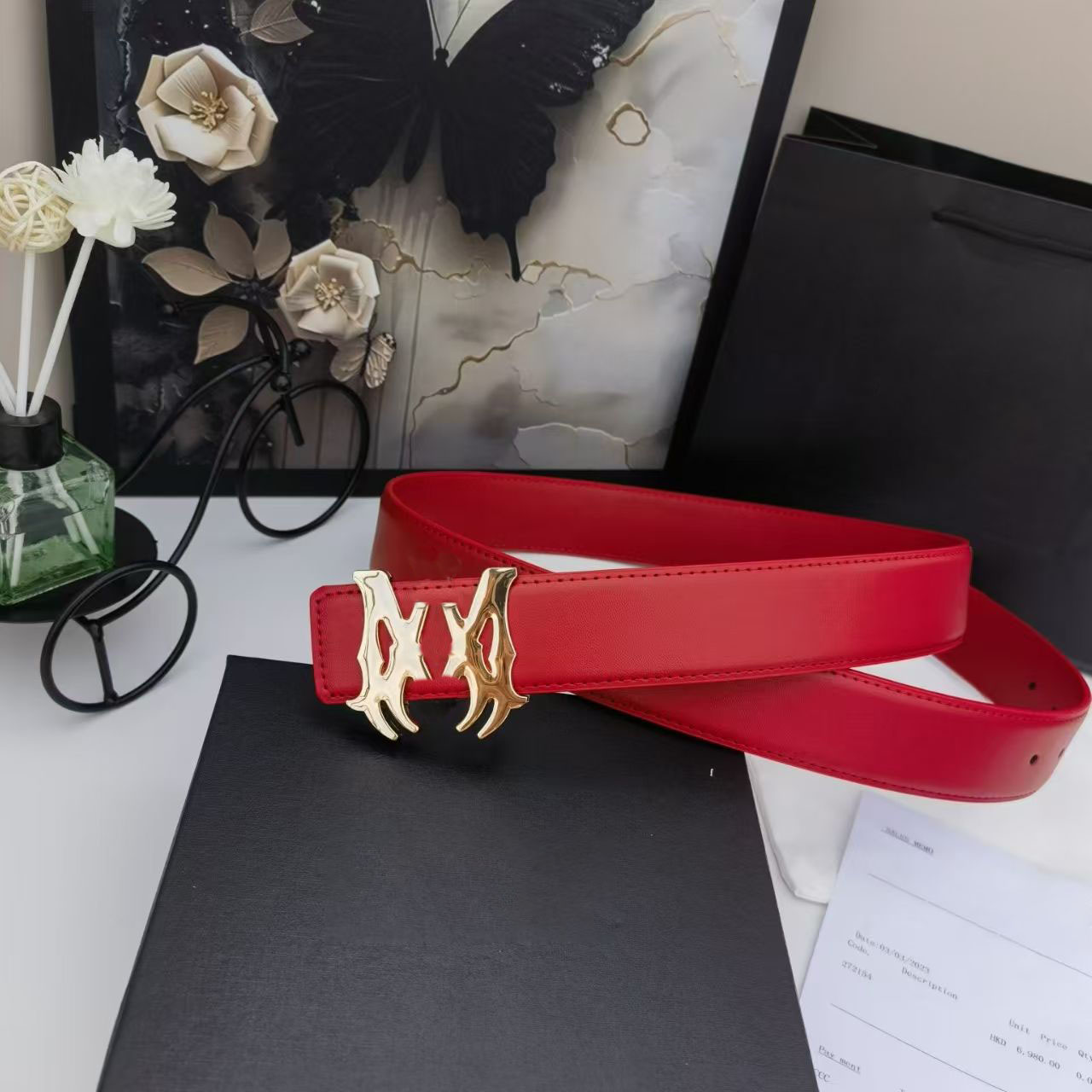 Top Luxury red belt luxury designer leather belt women fashion belt lady belt gold belt wide belt with box