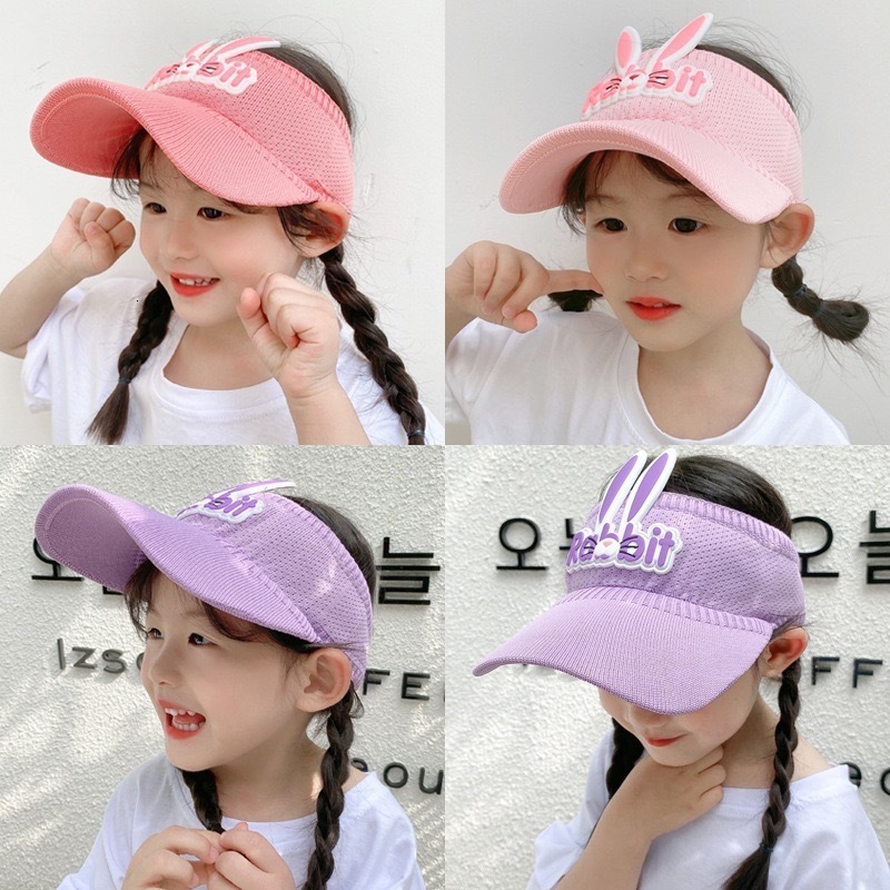 Summer baseball cap New Children's Empty Top Sunscreen Cute Rabbit Male and Female UV Protection Duck Tongue Travel Trendy Sun Hat