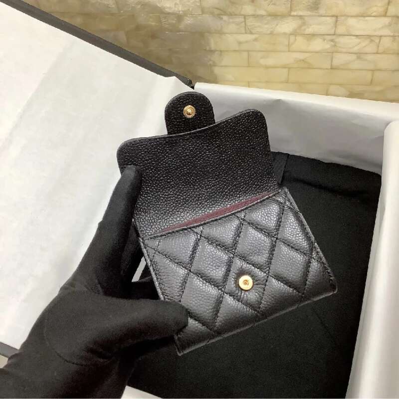 Brand Designer For Women Classical Genuine Credit Business Sheepskin Bag Leather Fashion Card Holder