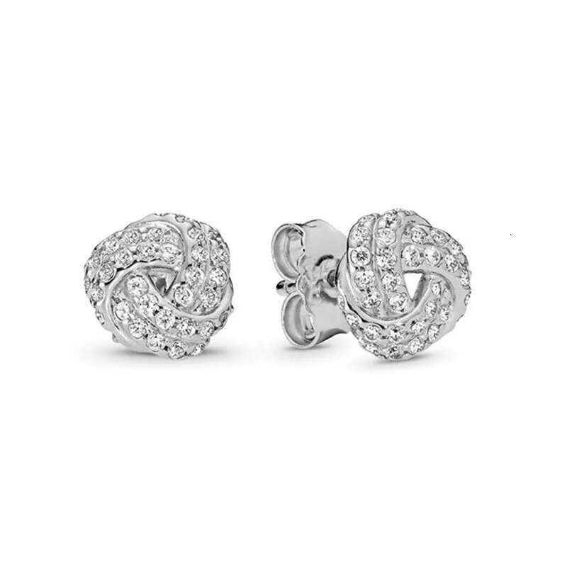 Classic Pure Silver Zircon Heart Spread Infinite Bright Star Round Earrings Suitable For Ladies Charm Jewelry Gifts