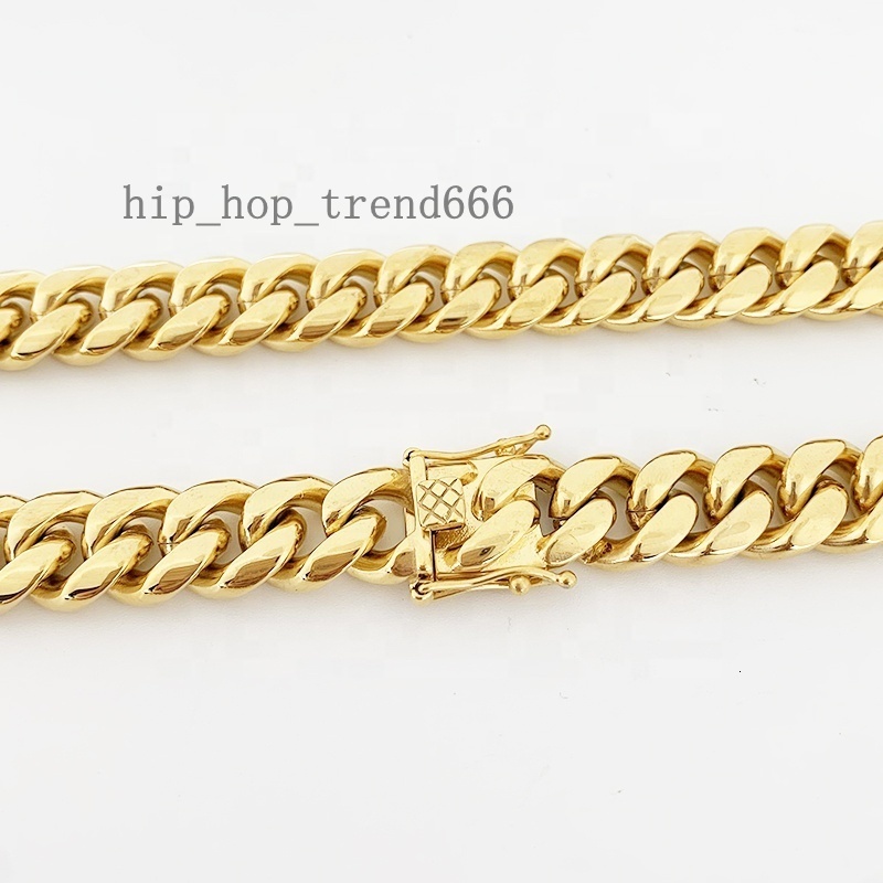 Ready to Ship Stock Stainless Steel 316L 18K Pvd Plated 8MM Miami Mens Cuban Chain Necklace