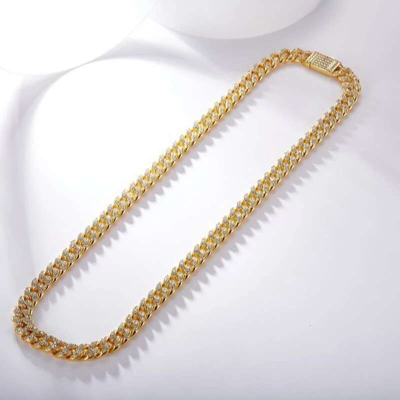 2025 EWYA 100% Real Full Moissanite Cuban Neck Chain Necklace for Men Women 8mm S Sterg Sier Hip Hop Dia Tennis Necklaces