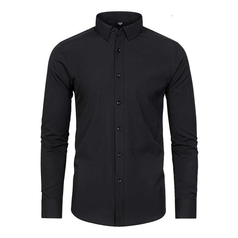 Four sided elastic non ig long sleeved shirt with silk gloss and vertical feeg, European men's shirt, 2025 temperament versatile new trend clothi