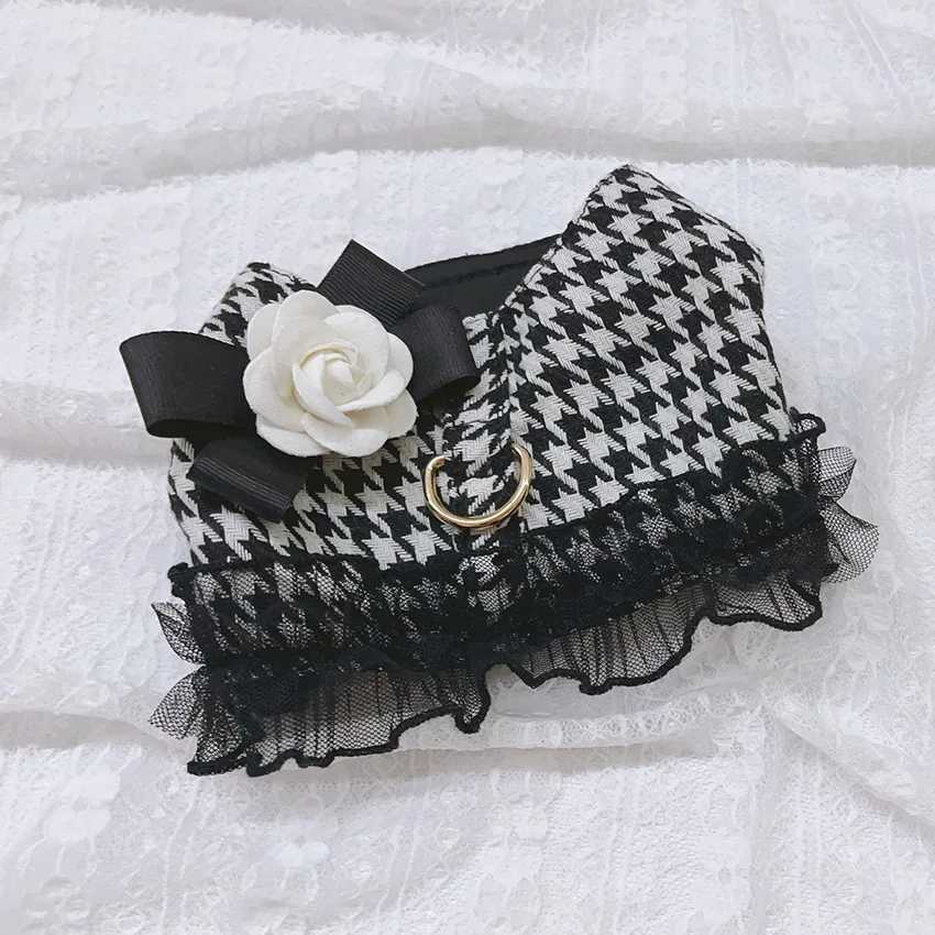 Designer Dog and Leash Set for Small Medium Dogs Cats Walking Puppy Lace Vest Harness York Chihuahua Pet AccessoriesT250312