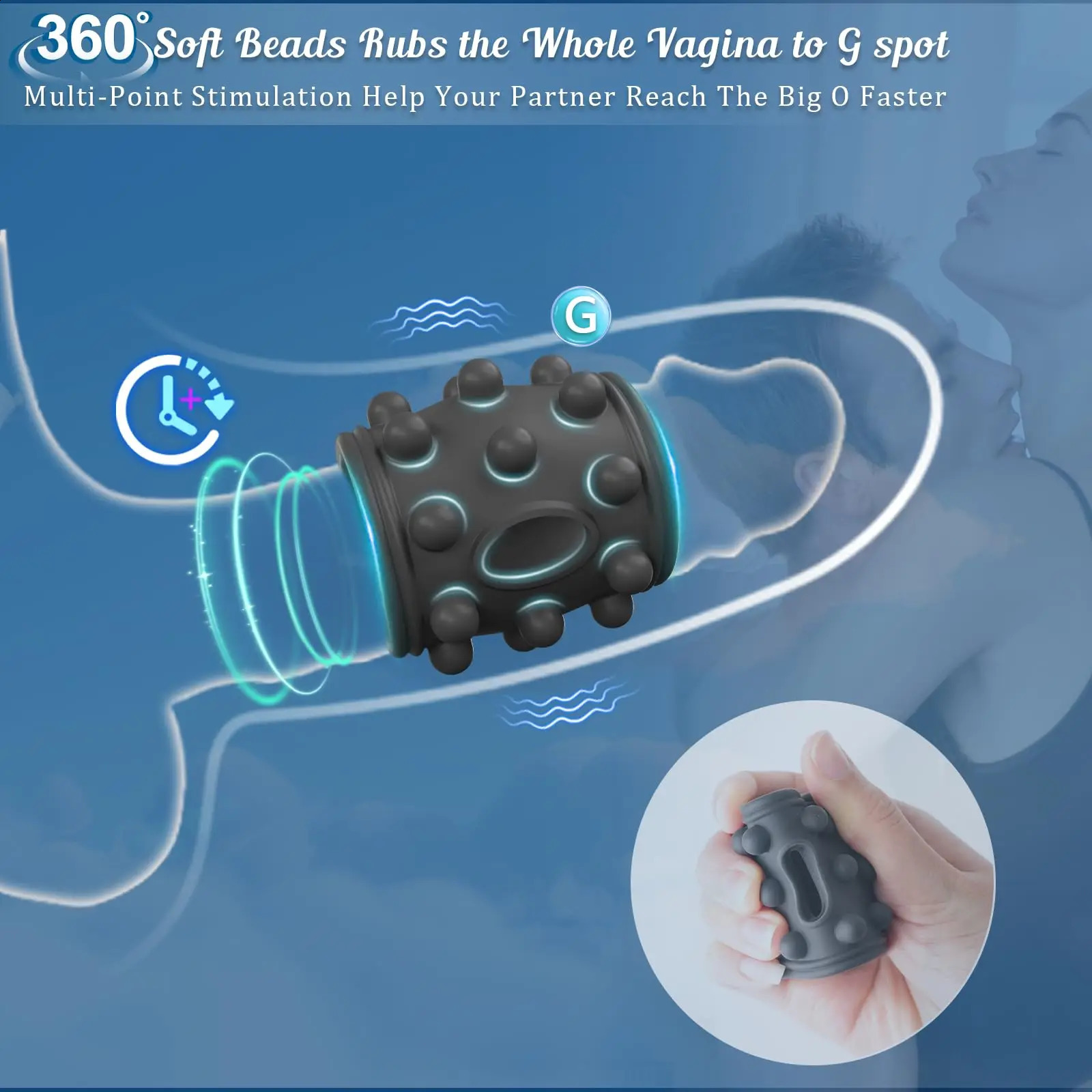 HESEKS Vibrating Cock Ring for Couples Male Pleasure Stimulation Ejaculation Delay Penis Sleeve Vibrator Adult Sex Toys Men 250313