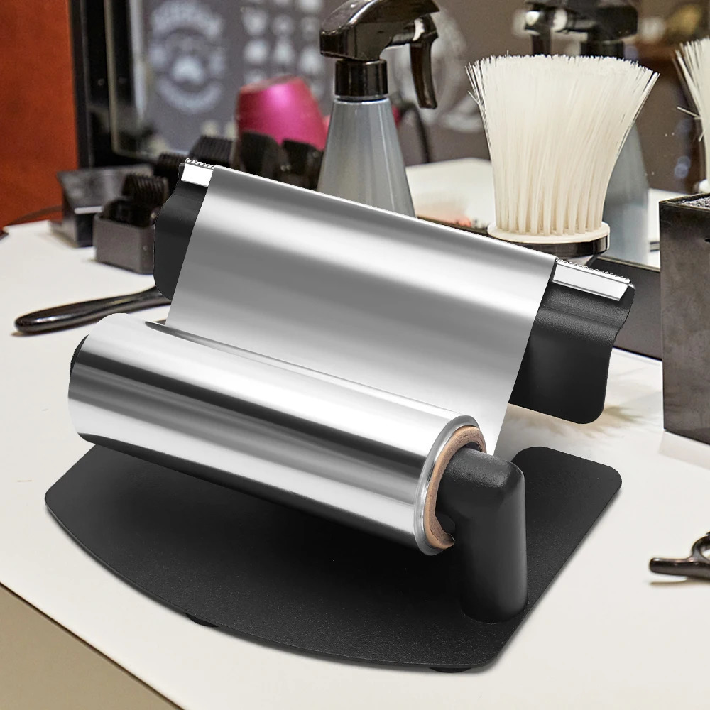 Barber Tin Foil Cutter Nail Art TinFoil Storage Tool With Anti Slip Pad Foil Paper Dispenser Hairdressing Barbershop Accessories 250312