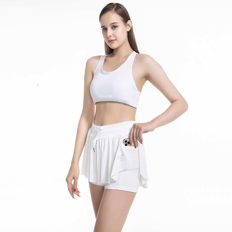 20252-1 Tennis Yoga Pants Running Fiess Sports Pocket Skirt Women's 2025 New Style Stylish and Elegant Clothing