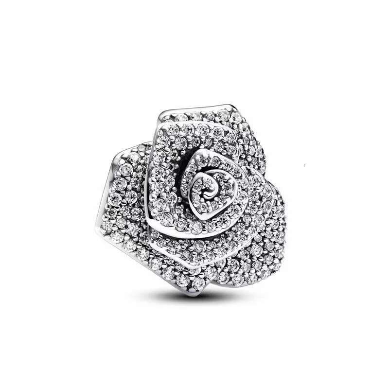 100% 925 Sterling Silver Cute Robot Angel Dog Falg Flower House Zircon Beads Women Fashion Bracelet Jewelry Gift Making