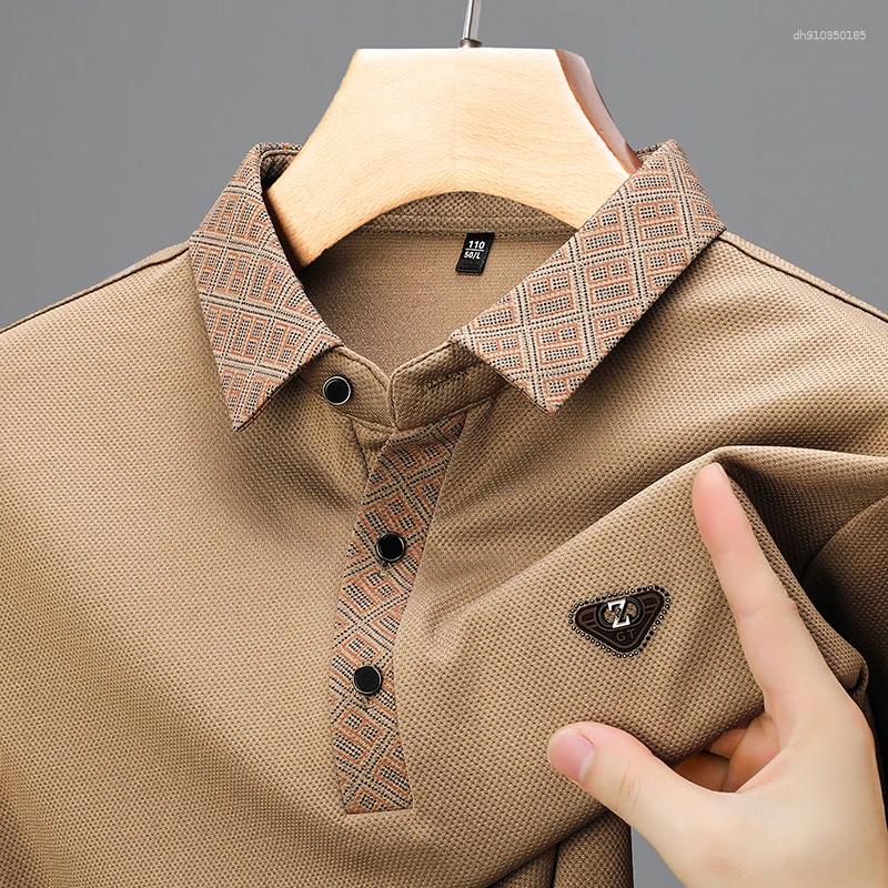 Men's Polos Designer 2025 Autumn Luxury Brand Embroidered Printed Color Blocked Long Sleeve Polo Shirt Fashion Lapel T-shirt Top