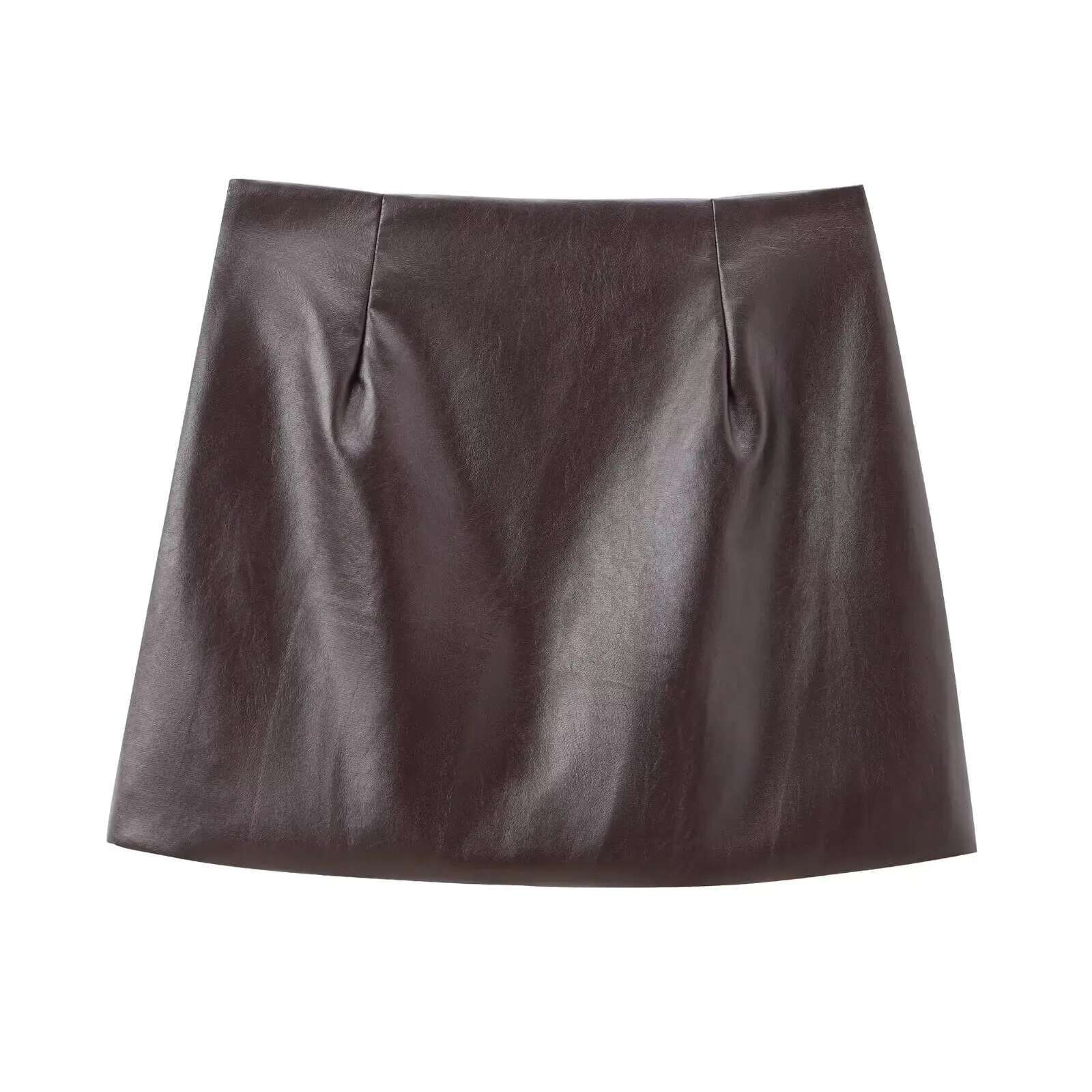 Faux Leather Mini High Waist Short For Women Summer Pleated Women's Skirts Fashion Woman Skirt