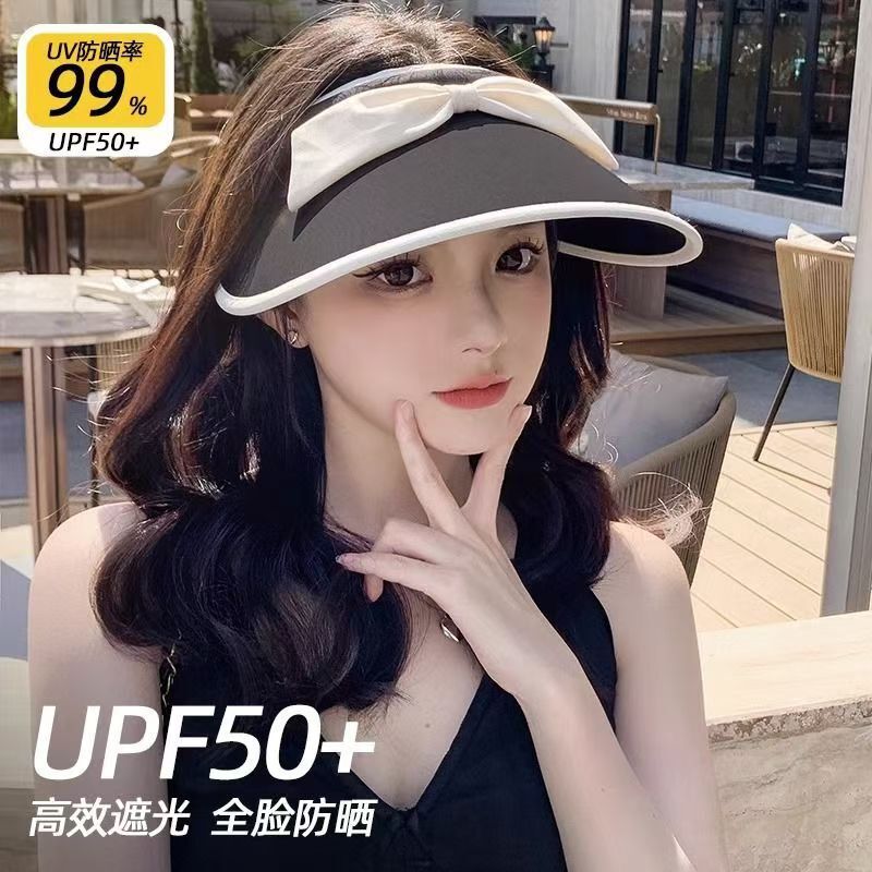 baseball cap Summer New Sunscreen Sun Ceig for Women, Korean Edition, Large brimmed Beach, UV resistant, Small Face Showing Outdoor Sunshade Hat