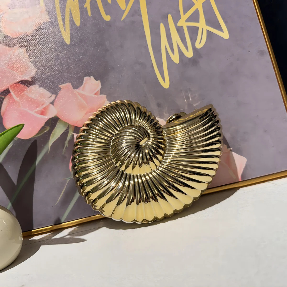 JIOMAY Personalized Fashion Conch Acrylic Bag er Handbags High Quality 2024 Exquisite Gold Purse Portable Shell Bag 250305