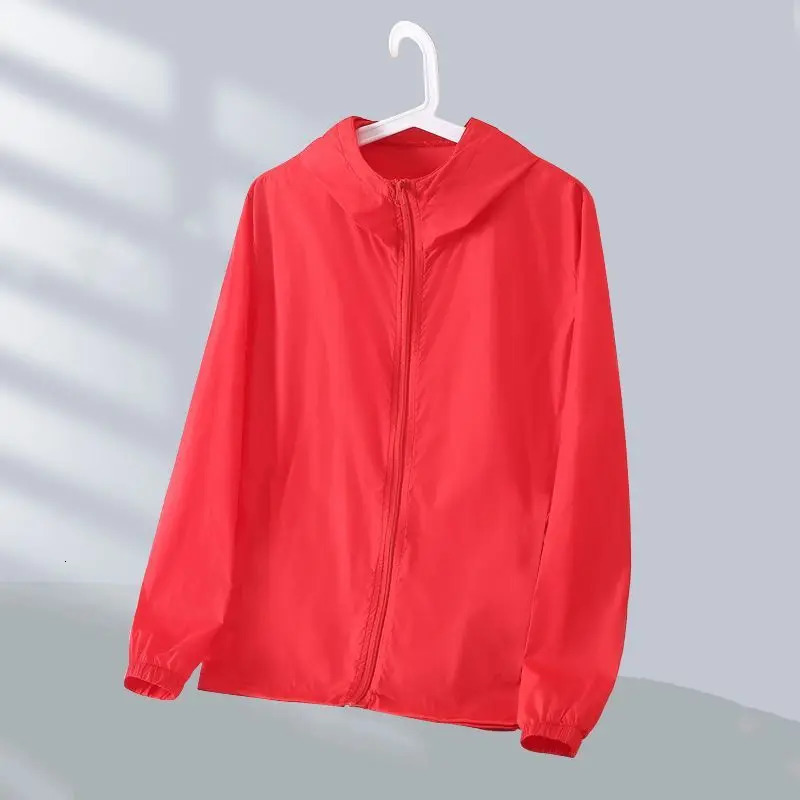 Ice Shreds Breathable Comfort Skin Friendly Cool Solid Color Windproof Outdoors Anti Scratch Mens Sunscreen Jacket Summer 250313