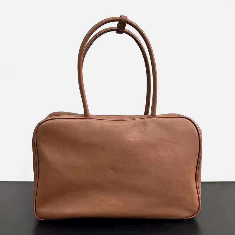 Women's Bags Genuine Leather Women's Briefcase Niche Large Capacity Retro Handbag Crossbody Temperament Brown Shoulder Bag