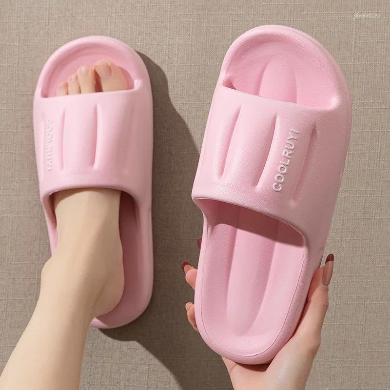 Slippers Home Soft Sole Platform Women 2025 Summer Thick Bottom Cloud Slides Woman Indoor Non-Slip Bathroom Female zhanyishengli