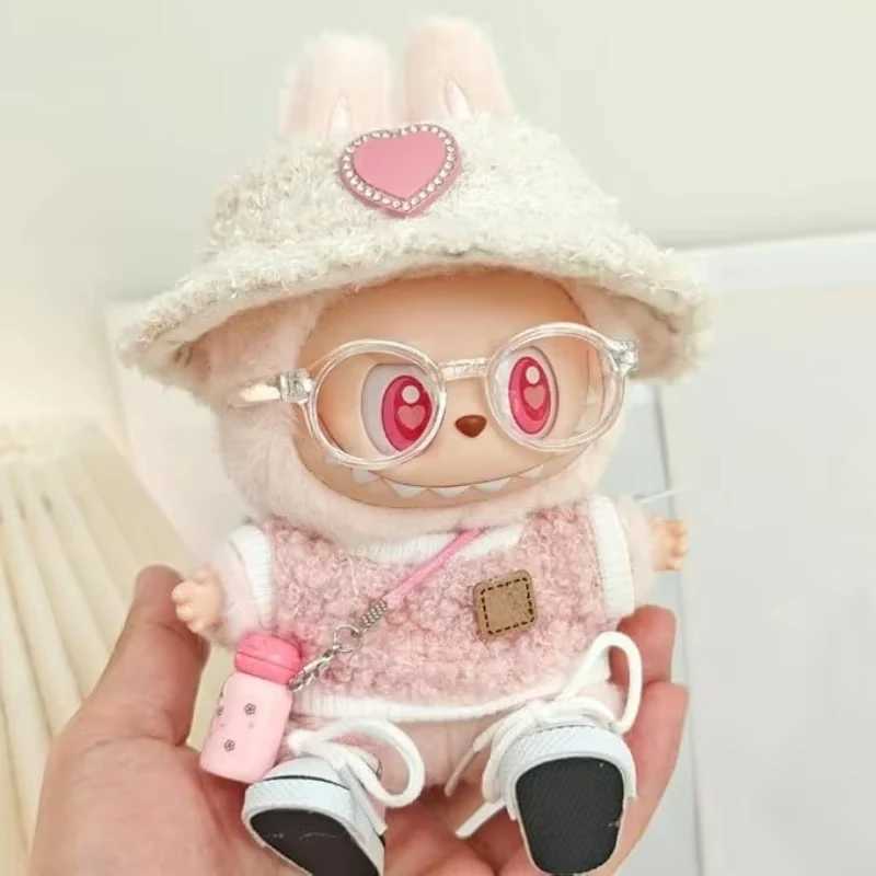 Mini Plush DollS Clothes Outfit Accessories For Korea Kpop Exo Labubu Idol V1 v2 Circle smile shirt Clothing GiftT250313
