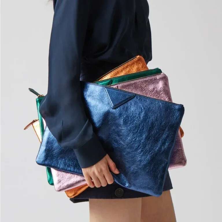 Women Day Clutch Bags Designer Lady Handbags Female Envelope Bags Pu Leather A4 Briefcase Bolsa Wallet Sier