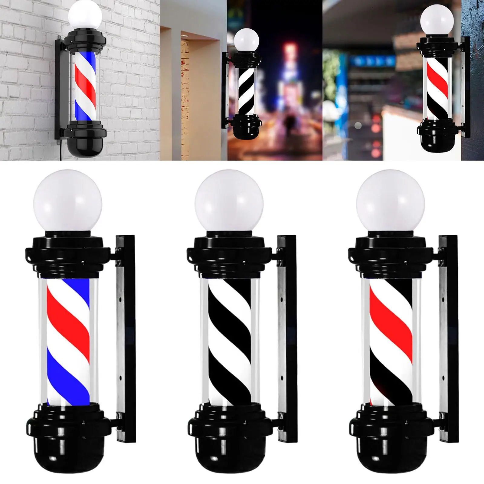 23.6 inch barbershop pole light classic logo rotating strip light salon open logo light used for outdoor and indoor barbershops in salons 250312