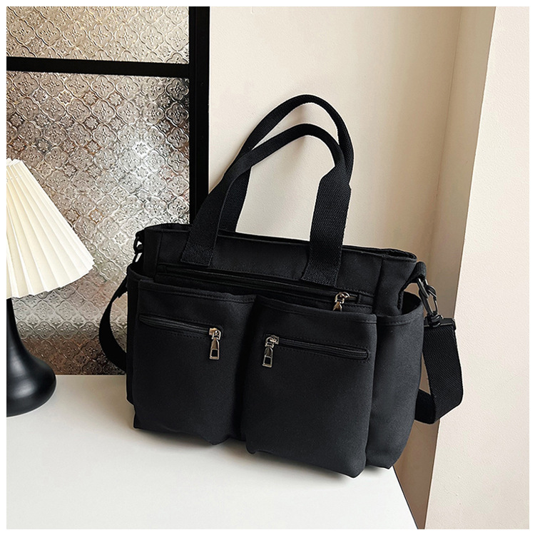 Tote Women's New Fashion Trend College Student Handbag Large Capacity Canvas Casual Versatile Shoulder Bag