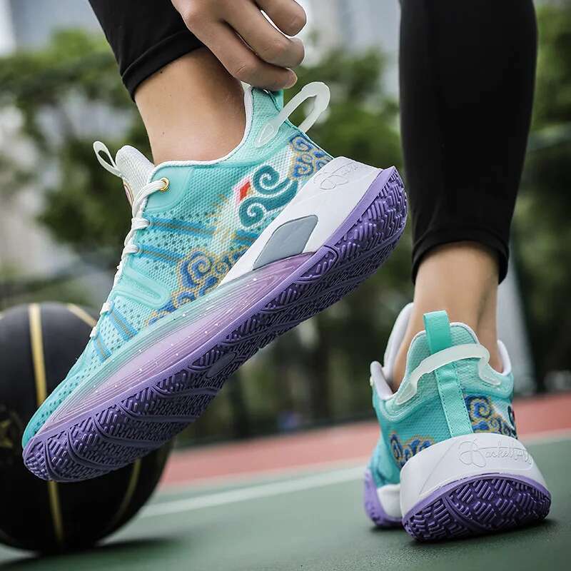 2025 Men and Women Fluorescent New Comfortable Thick Soled Air Cushion Basketball Shoes Valentine's Day Romantic Design