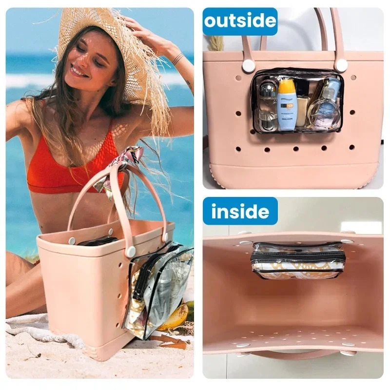 Extra Large Bogg Bag Accessories Waterproof EVA Beach Storage Basket Women Travel Shopping Handbag Jelly Sac Bogg Bag Organizer R250312
