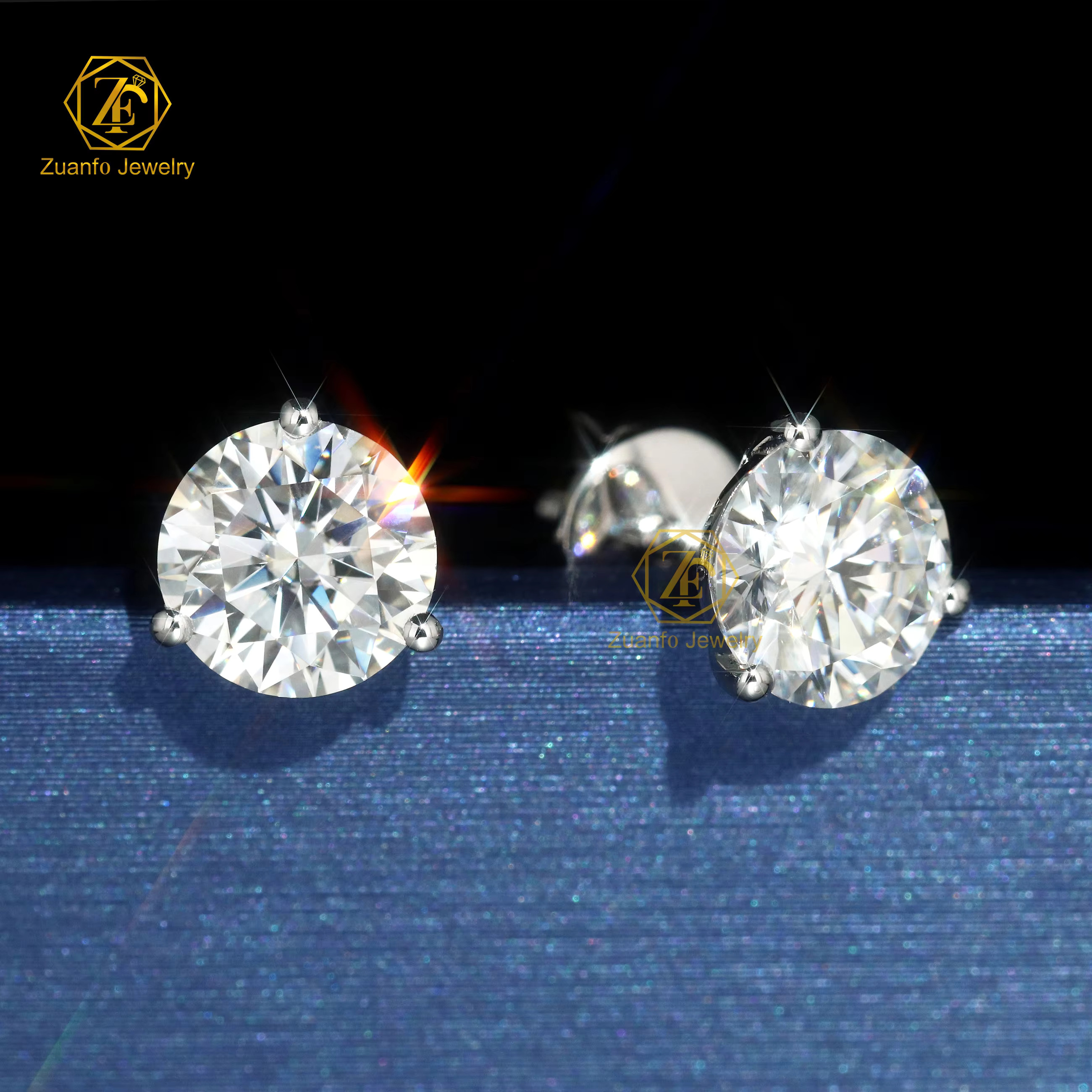 Luxury Stud Lab Grown Diamond Earrings for Women Men IGI Certified 0.5ct 1ct 1.5ct 2ct 14k 18k Real Gold Earrings