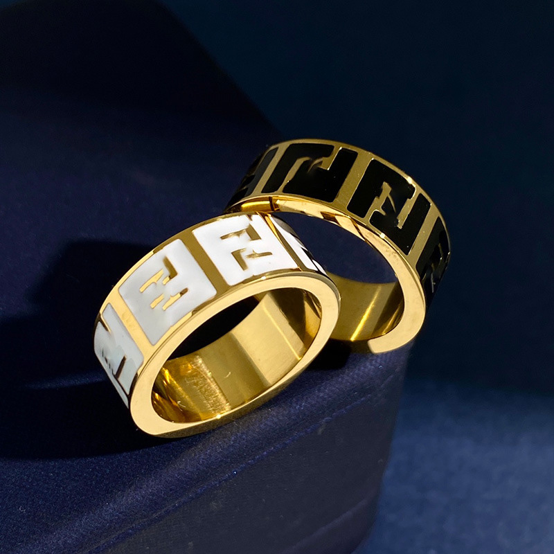 Designer Ring Letter F 18K Titanium Steel Rings for women Stainless Band rings Love Ring Female gift Wedding Valentine Elegant rings